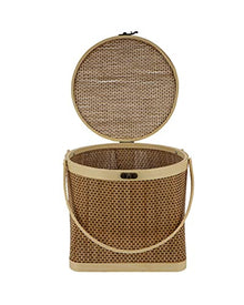 Picnic Basket Hamper As Shopping Bag with Lid and Handle Camping Picnic Shopping Food Fruit Picnic Basketpicnic Basket(Color:20X20X19.5CM) (23x23x19.5cm) (23x23x19.5cm)