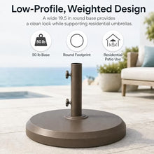 Treasure Garden 50 lb Garden Market Umbrella Base – Bronze Auminum Shell with Cast Iron Core – Fits 1.5 Inch Poles