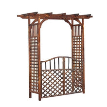 MELPHI Wooden Garden Arch with Double Gate, Arbor Garden Arch for Climbing Plants, Wooden Arch with Trellis for Outdoor Garden, Backyard (Size : 140cm)