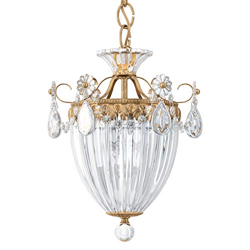 Schonbek Bagatelle 1 Light Pendant 12.5in x 10in French Gold with Clear Swarovski Spectra Crystals