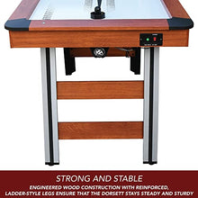 Hathaway Dorsett 60-in Air Hockey Table LED Scoring Wood Grain/Silver/Black