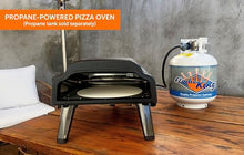 Flame King LEHAVA 14-inch, 360 Degree Rotating Non-Stick Pizza Stone, Portable Outdoor Propane Pizza Oven Countertop with Cover Bag, Piezo Auto Ignition for Camping, Backyard, and Tailgating