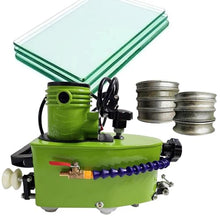 SAIYERUS Electric Glass Edging Machine 8000r/min Portable Small Glass Edger Machine, Straight Round Bevelled Glass Edging Grinder Glass Acryl Polishing Machine with 8 Diamond Wheels