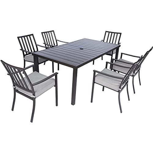Hanover Mod Furniture Carter 7-Piece Patio Dining Set Grey