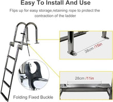 SAeWare Pontoon Marine Ladder Rear Entry Pontoon Telescopic Folding Swimming Pool Ladder Stainless Steel Pontoon Marine Inboard Ladders
