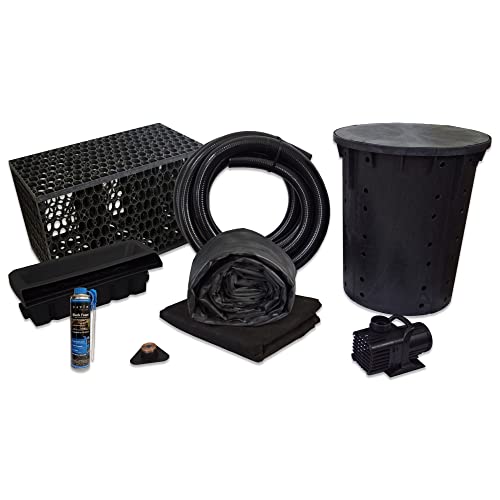 HALF OFF PONDS Simply Waterfalls 4000 Pond Free Kit with MatrixBlox, 15' x 25' Liner and 4000 GPH Pump Black
