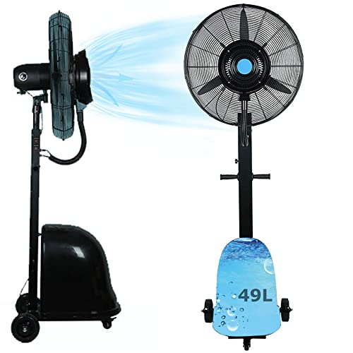 CUTPOIY Outdoor Misting Fan, Waterproof 90° Oscillating Pedestal Fan with 3 Speeds for Barn Garden Patio, 81cm/31.9in