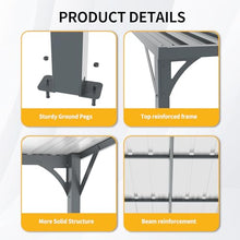 8x10 FT Wall-Mounted Galvanized Steel Pergola with Metal Roof, Heavy Duty Outdoor Patio Cover, Reinforced Support Columns, Sloped Drainage Roof, Backyard Shelter for BBQ, Garden, Lounge Area