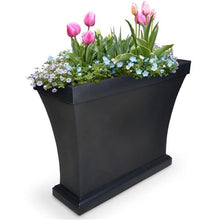 Mayne Bordeaux 40in Rectangular Trough Planter, Black