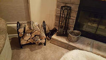 DJVHSRI Firewood Rack Farmhouse Style Iron Fireplace Log Holder Rack, Small Firewood Lumber Storage Holder, for Outdoor/Indoor/Fire Pit, Tall 58Cm,