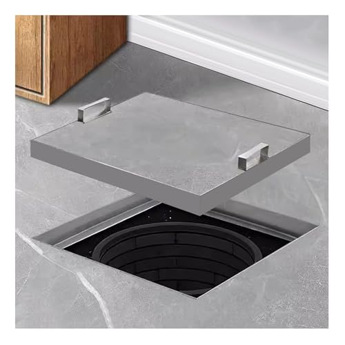 1pc 304 SS Recessed Manhole Cover with Concealed Handle - Square Inspection Lid for Driveways, Patios, and Pavements(45x45x5cm)