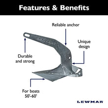 Lewmar Galvanized Steel Epsilon Anchor 55 lbs Silver