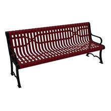 COATEDOUTDOORFURNITURE Bench, Burgundy, 6Ft, with Back, Portable