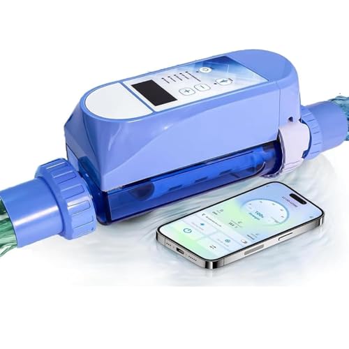 ZXAMZDM Salt Pool Chlorinator System, Smart Chlorine Generator for Above Ground Pool, Built in WiFi App Remote Control Saltwater Swimming System 85M3/20g/h (Size_Name 85M3/20g/h)