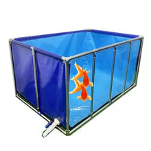 MUHM Above Ground Transparent PVC Canvas Steel Frame Swimming Pool, Blue+Clear, 150X80X61C, Fish Pond, Water Tank, Swimming Pool