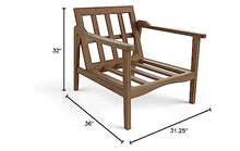 Anderson Teak DS-3025 Amalfi Modern Deep Seating Armchair, Natural