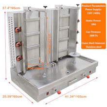 WYDDDARY Commercial Gas Shawarma Grill Machine 2800Pa 2-Station Auto-rotate