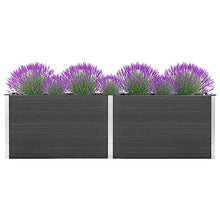 Garden Raised Bed WPC 78.7"x39.4"x35.8" Gray & Self-Watering Ceramic Flower Pot White/Black/Other