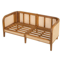 Christopher Knight Home Tilden Acacia Wood Outdoor Loveseat, 2-Seater Patio Furniture Sofa with Wicker Accent, Wooden Patio Sofa Couch with Armrest+Cushions, Comfy Lounging/Reading Chair, Teak+Beige