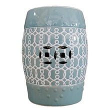 LINKIO Garden Stool Ceramic Drum Stool Chinese Hollowed Out Antique Chair Round Stool Decorative Stool Drum Pier Shoeshine Stools Ottomans(A)