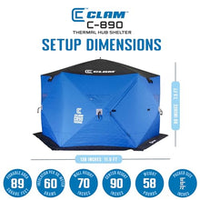 CLAM Portable Pop Up Ice Fishing Shelter Tent 11.5x11.5 Foot Multi