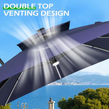 OROTLECT 153'' X 116'' Rectangular Outdoor Solar Led Cantilever Patio Umbrella With Weighted Base