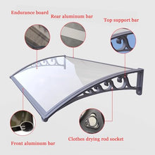 Outdoor Modular Door Canopy Awning 100x380cm (39x150in): UV & Rain Protection, Durable Aluminum Bracket, Brown, for Patios, Terraces, Entryways & Walkways