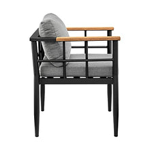Armen Living Beowulf Modern Outdoor Patio Dining Set, 7 Piece, Black
