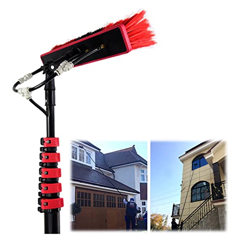 Niczu 12 ft-36 ft Solar Panel Cleaning Pole Water Fed Telescopic Brush Kit, Photovoltaic Panel Cleaner Tool Window Glass Cleaning Brush with Sprayer,9M/30FT