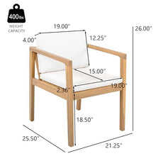 Christopher Knight Home Rapto Outdoor Dining Chairs Set of 4, Acacia Wood Frame Dining Chair, Accent Chair Set with Comfortable Cushions, Patio Armchair for Backyard Poolside Garden, Beige+Light Teak