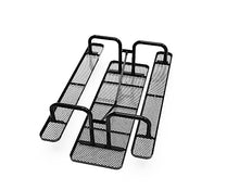 LifeYard Heavy Duty 8' Rectangular Metal Picnic Table with Umbrella Hole, 96" L x 62" W, Expanded Metal, (Black)