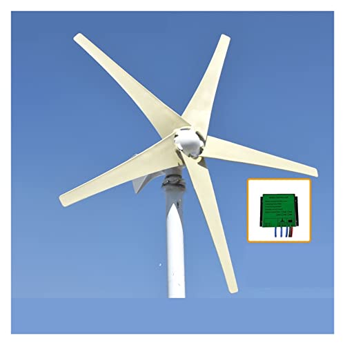 LIAMOS Wind Turbine Generator Windwill 600W 800W 12V 24V with 3 Blades 5 Blades MPPT PWM Controller for Homeuse,Optimize Wind Energy Utilization(Red,12V_800W 5 Blades)