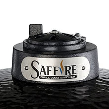 Saffire Kamado XL Ceramic Grill and Smoker – Includes Cart, Crucible Firebox, Smokin’ Chip Feeder, Multi-Grids, Heat Deflector, Ash Tool, and Stainless Steel Components for Charcoal Cooking