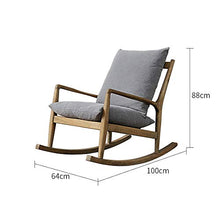 IIPOSAQQ Retro Solid Wood Rocking Chair Smooth Rocking Motion Detachable Washable Zipper Cushion Suitable for Terrace Living Room