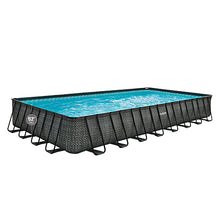Funsicle Oasis Designer Above Ground Swimming Pool Set Dark Herringbone Gray