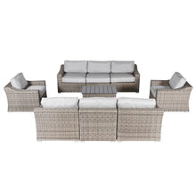 Living Source International 9-Piece Outdoor Conversation Set with Cushions Grey