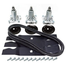 GENTERUN 54 Inch Mower Deck Rebuild Kit, RP187292-FULLKITRUSS-2 Spindle Blade Pulley Belt Assembly