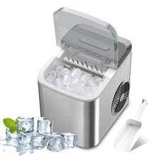 220v Portable Ice Maker Self-Cleaning Ice Machine with Ice Scoop and Basket Ice Ready in 6 Mins, for Home, Kitchen, Office, and Bar