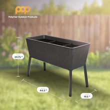 Polymer Outdoor Products Raised Garden Bed, 19.5" L x 44.5" W x 29.75" H Bundled with 3 Pack Miracle-Gro Potting Mix for Plants, Flowers, and Vegetables