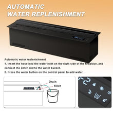 Recessed 3D Version Water Vapor Fireplace/9 Color Led Realistic Atomized Flame, Touch Screen & Remote Control, 3D Atomizing Electric Fireplace - for Tv Cabinet/Desktop Decoration 80cm/31.5in