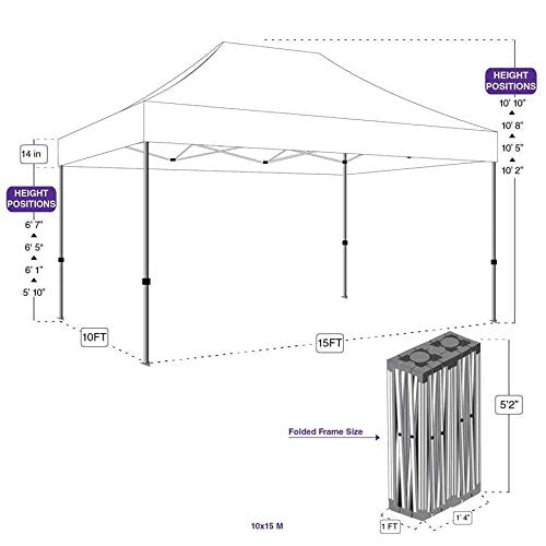 Impact Canopy 10' x 15' Commercial-Grade Pop-Up Canopy Tent Frame