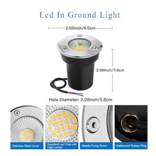 tyfuture 10 Pack Low Voltage Landscape Well Lights Outdoor COB Ground Lights IP66 Waterproof AC12/24V LED Underground Light for Bridge Garden Driveway Deck Patio Yard Embedded Spotlight (Color : Whit