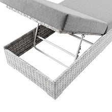 Modway Convene Wicker Rattan Outdoor Patio Chaise Lounge Chair Light Gray