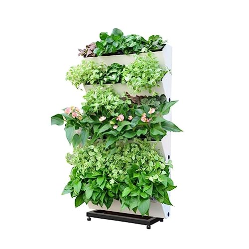 Vertical Garden Planter, Wall Hanging Container Boxes for Three-Dimensional Greening Planting, Family Balcony Vegetable Pot for Vegetables Flowers (Color : White, Size : 57x115cm-3pc)