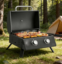 Portable Propane Gas Grill for Camping & Travel - BTU Outdoor BBQ Grill for Family Picnics, Tailgating, and Patio Cooking