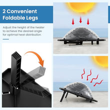 DORTALA Solar Pool Heater, Set of 3 Dome Swimming Pool Water Heater for Above Ground & Inground Pool with Black Heating Coil, Foldable Legs, Rotatable Hose Connector