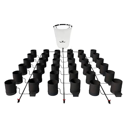 AutoPot 36 Pot GeoPot System with 3 Gallon Fabric Pots - Self-Watering, Gravity-Fed Hydroponic System (36Pot with 105 gal PRO Flexi Tank) Indoor, Black