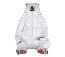 Design Toscano Oversized Sitting Pretty Polar Bear Statue with Paw Seat White