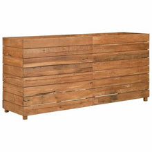 Heofavd Wooden Raised Bed 59.1"x15.7"x28.3" Recycled Teak Wood Garden Planter with Adjustable Steel Rack Large Flower Box for Living Room Balcony Patio and Backyard