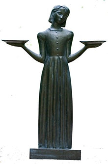 Sylvia Shaw Judson Collection Bird Girl Large Statue with Pedestal 37.5h Bronze Finish